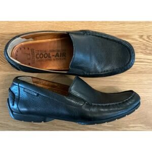 Mephisto Cool-Air Loafers Men's 10 Black Pebble Grain Leather Slip‎ On Comfort